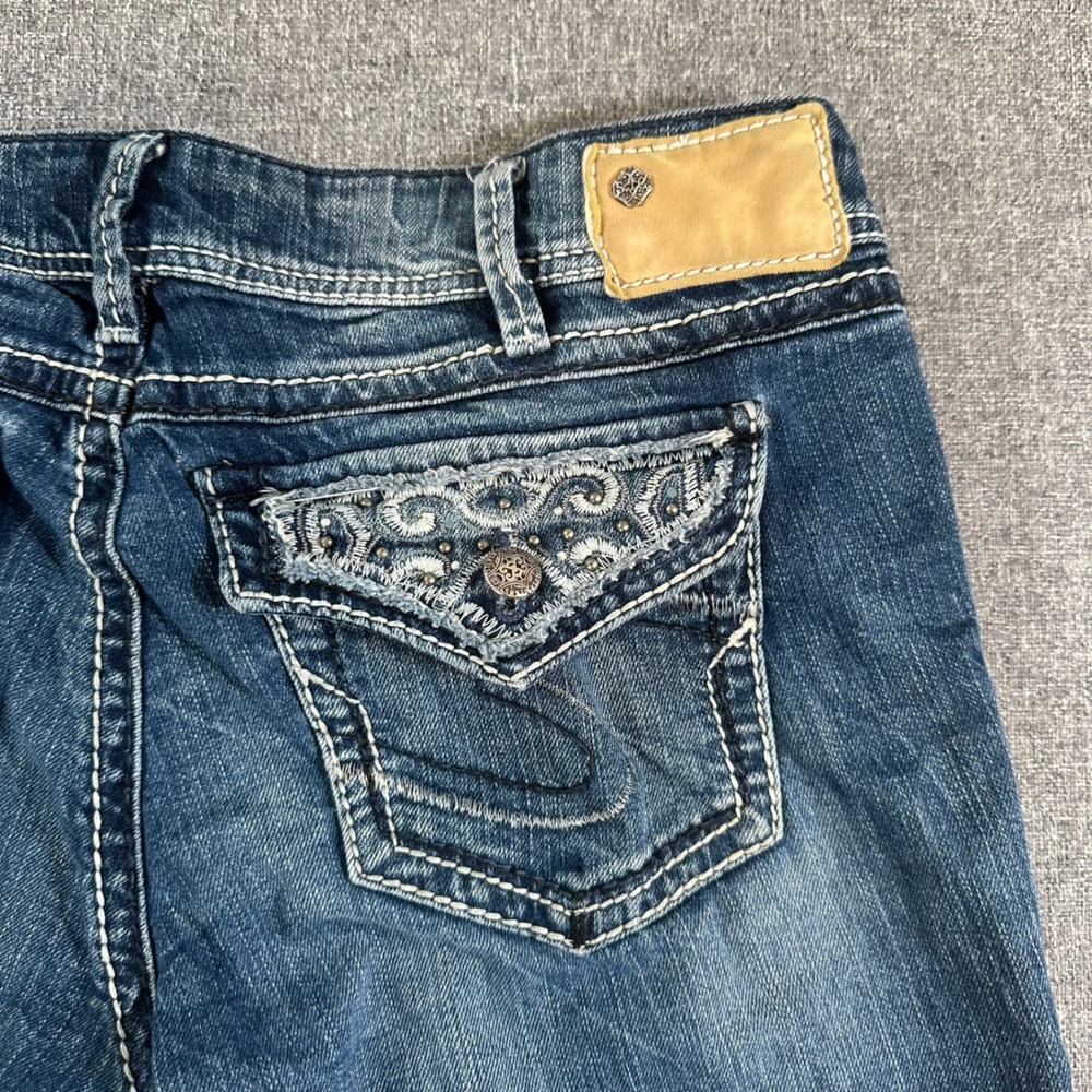 Silver Jeans Co. Jeans Womens W30 L34 Suki Surplus Blue Bootcut Embroidered